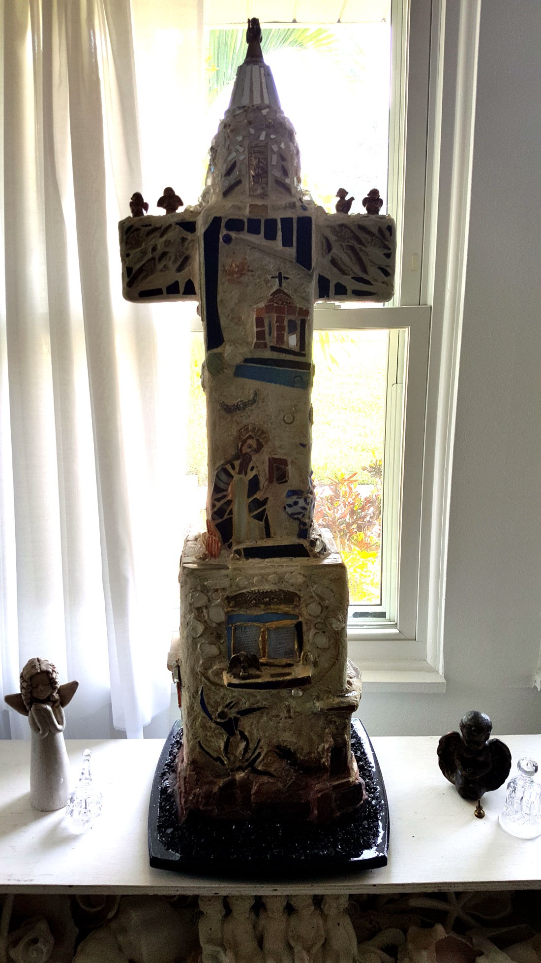 Cross Mosaic Sculpture